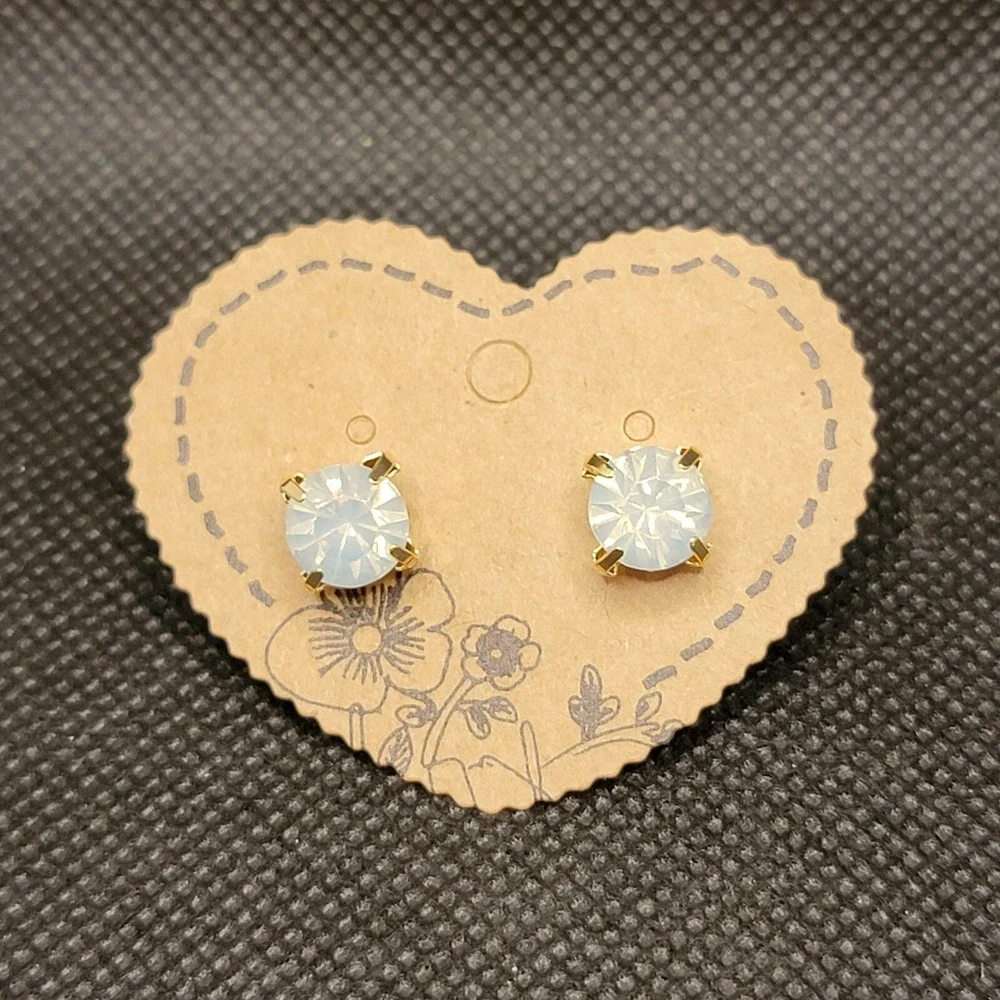 Cubic Zirconia Round Decor  Earrings, Stainless Steel Jewelry